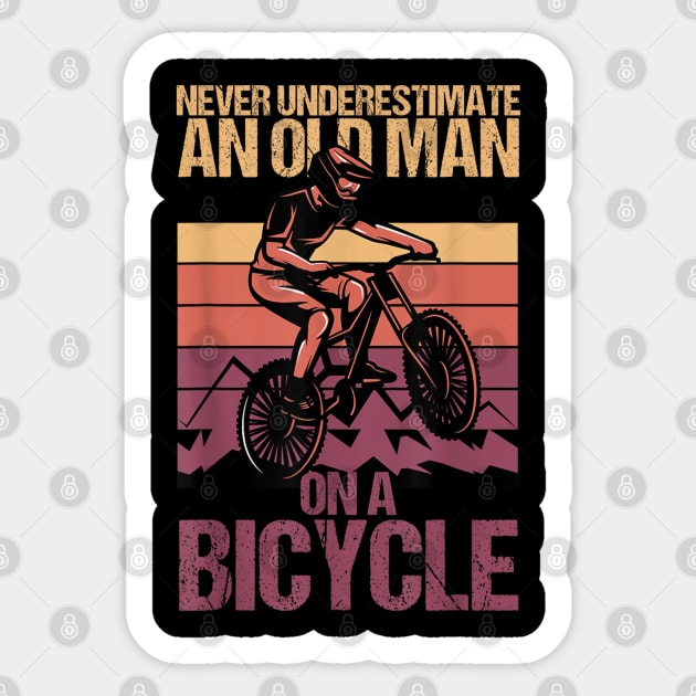 Never Underestimate An Old Guy With A Bicycle Sticker by rhazi mode plagget